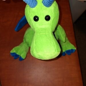 Plush Dragon Toy Green and Blue 17 Inches